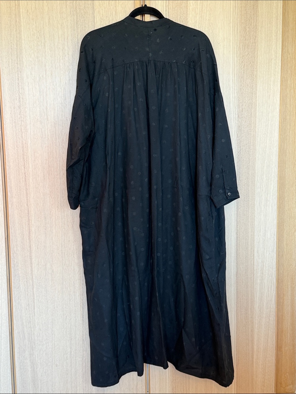 Loose Button-Front Black Maxi Dress - Picture 2 of 9